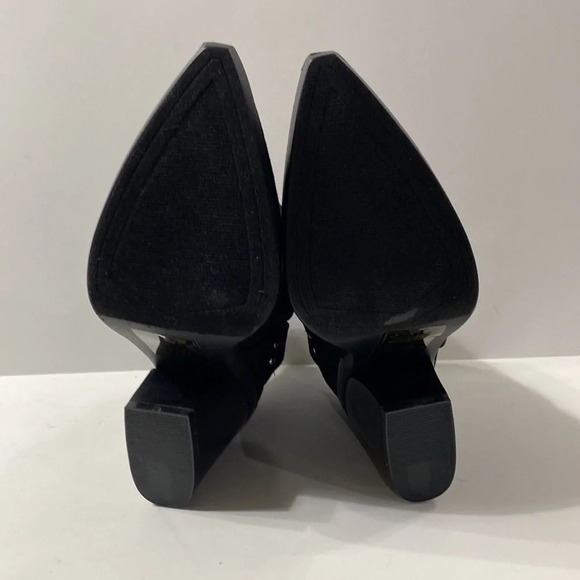 Yoki "NEW" Black Faux Suede Harness Western Boot Size 7.5 - Picture 8 of 9